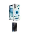 ieg™ iPhone 16 Kılıf Kozmos Doku - Siyah 3D Antistatik Hayalet Cam Ekran Koruyucu