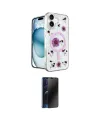ieg™ iPhone 16 Kılıf Kozmos Doku - Siyah 3D Antistatik Hayalet Cam Ekran Koruyucu