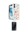 ieg™ iPhone 16 Kılıf Kozmos Doku - Siyah 3D Antistatik Hayalet Cam Ekran Koruyucu