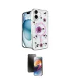 ieg™ iPhone 16 Kılıf Kozmos Doku - Siyah 3D Antistatik Mat Seramik Nano Ekran Koruyucu