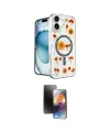 ieg™ iPhone 16 Kılıf Kozmos Doku - Siyah 3D Antistatik Mat Seramik Nano Ekran Koruyucu