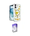 ieg™ iPhone 16 Kılıf Kozmos Doku - Siyah Bilvis 5in1 3D Magic Cam Ekran Koruyucu