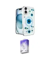 ieg™ iPhone 16 Kılıf Kozmos Doku - Siyah Bilvis 5in1 3D Magic Cam Ekran Koruyucu