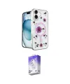 ieg™ iPhone 16 Kılıf Kozmos Doku - Siyah Bilvis 5in1 3D Magic Cam Ekran Koruyucu