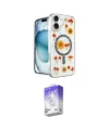 ieg™ iPhone 16 Kılıf Kozmos Doku - Siyah Bilvis 5in1 3D Magic Cam Ekran Koruyucu