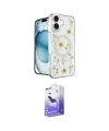 ieg™ iPhone 16 Kılıf Kozmos Doku - Siyah Bilvis 5in1 5D Magic Hayalet Cam Ekran Koruyucu