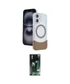 ieg™ iPhone 16 Kılıf Kozmos Form Özel Seri - Siyah 360 Mat Full Body Arka Koruyucu