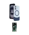 ieg™ iPhone 16 Kılıf Kozmos Form Özel Seri - Siyah 360 Mat Full Body Arka Koruyucu