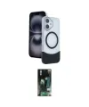 ieg™ iPhone 16 Kılıf Kozmos Form Özel Seri - Siyah 360 Mat Full Body Arka Koruyucu