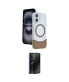 ieg™ iPhone 16 Kılıf Kozmos Form Özel Seri - Siyah 3D Antistatik Hayalet Cam Ekran Koruyucu