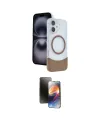 ieg™ iPhone 16 Kılıf Kozmos Form Özel Seri - Siyah 3D Antistatik Mat Seramik Nano Ekran Koruyucu