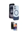 ieg™ iPhone 16 Kılıf Kozmos Form Özel Seri - Siyah 3D Antistatik Mat Seramik Nano Ekran Koruyucu