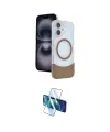 ieg™ iPhone 16 Kılıf Kozmos Form Özel Seri - Siyah 3D Antistatik Seramik Nano Ekran Koruyucu