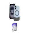 ieg™ iPhone 16 Kılıf Kozmos Form Özel Seri - Siyah Bilvis 5in1 3D Magic Cam Ekran Koruyucu