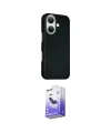 ieg™ iPhone 16 Kılıf Kozmos Klasik Prime - Siyah Bilvis 5in1 5D Magic Hayalet Cam Ekran Koruyucu