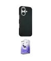 ieg™ iPhone 16 Kılıf Kozmos Klasik Prime - Siyah Bilvis 5in1 5D Magic Hayalet Cam Ekran Koruyucu