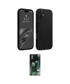 ieg™ iPhone 16 Kılıf Kozmos Yansıma Özel Seri - Siyah 360 Mat Full Body Arka Koruyucu