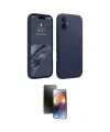 ieg™ iPhone 16 Kılıf Kozmos Yansıma Özel Seri - Siyah 3D Antistatik Mat Seramik Nano Ekran Koruyucu