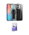 ieg™ iPhone 16 Kılıf Nova Işık Koleksiyonu - Siyah Bilvis 5in1 5D Magic Hayalet Cam Ekran Koruyucu