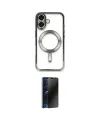 ieg™ iPhone 16 Kılıf Nova Işık Özel Seri - Siyah 3D Antistatik Hayalet Cam Ekran Koruyucu