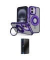 ieg™ iPhone 16 Kılıf Nova Minimal Serisi - Siyah 3D Antistatik Hayalet Cam Ekran Koruyucu