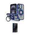 ieg™ iPhone 16 Kılıf Nova Minimal Serisi - Siyah 3D Antistatik Hayalet Cam Ekran Koruyucu
