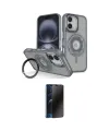 ieg™ iPhone 16 Kılıf Nova Minimal Serisi - Siyah 3D Antistatik Hayalet Cam Ekran Koruyucu