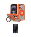 ieg™ iPhone 16 Kılıf Nova Minimal Serisi - Siyah 3D Antistatik Hayalet Cam Ekran Koruyucu