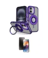 ieg™ iPhone 16 Kılıf Nova Minimal Serisi - Siyah 3D Antistatik Mat Seramik Nano Ekran Koruyucu