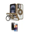 ieg™ iPhone 16 Kılıf Nova Minimal Serisi - Siyah 3D Antistatik Mat Seramik Nano Ekran Koruyucu