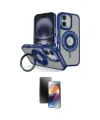 ieg™ iPhone 16 Kılıf Nova Minimal Serisi - Siyah 3D Antistatik Mat Seramik Nano Ekran Koruyucu