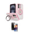 ieg™ iPhone 16 Kılıf Nova Minimal Serisi - Siyah 3D Antistatik Mat Seramik Nano Ekran Koruyucu