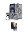 ieg™ iPhone 16 Kılıf Nova Minimal Serisi - Siyah 3D Antistatik Mat Seramik Nano Ekran Koruyucu