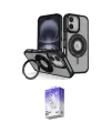 ieg™ iPhone 16 Kılıf Nova Minimal Serisi - Siyah Bilvis 5in1 3D Magic Cam Ekran Koruyucu