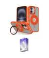 ieg™ iPhone 16 Kılıf Nova Minimal Serisi - Siyah Bilvis 5in1 3D Magic Cam Ekran Koruyucu