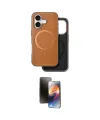 ieg™ iPhone 16 Kılıf Pusula Işık Koleksiyonu - Siyah 3D Antistatik Mat Seramik Nano Ekran Koruyucu
