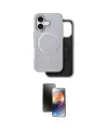 ieg™ iPhone 16 Kılıf Pusula Işık Koleksiyonu - Siyah 3D Antistatik Mat Seramik Nano Ekran Koruyucu