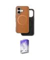 ieg™ iPhone 16 Kılıf Pusula Işık Koleksiyonu - Siyah Bilvis 5in1 3D Magic Cam Ekran Koruyucu