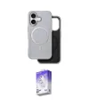 ieg™ iPhone 16 Kılıf Pusula Işık Koleksiyonu - Siyah Bilvis 5in1 3D Magic Cam Ekran Koruyucu