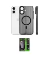 ieg™ iPhone 16 Kılıf Pusula Minimal Koleksiyonu - Şeffaf 360 Full Body Arka Koruyucu
