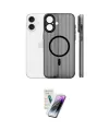 ieg™ iPhone 16 Kılıf Pusula Minimal Koleksiyonu - Şeffaf Pasifik Cam Ekran Koruyucu