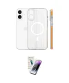 ieg™ iPhone 16 Kılıf Pusula Minimal Koleksiyonu - Şeffaf Pasifik Cam Ekran Koruyucu