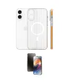 ieg™ iPhone 16 Kılıf Pusula Minimal Koleksiyonu - Siyah 3D Antistatik Mat Seramik Nano Ekran Koruyucu