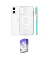 ieg™ iPhone 16 Kılıf Pusula Minimal Koleksiyonu - Siyah Bilvis 5in1 3D Magic Cam Ekran Koruyucu
