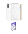 ieg™ iPhone 16 Kılıf Pusula Minimal Koleksiyonu - Siyah Bilvis 5in1 3D Magic Cam Ekran Koruyucu