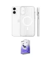 ieg™ iPhone 16 Kılıf Pusula Minimal Koleksiyonu - Siyah Bilvis 5in1 5D Magic Hayalet Cam Ekran Koruyucu