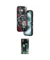 ieg™ iPhone 16 Kılıf Siluet Doku - Siyah 360 Mat Full Body Arka Koruyucu