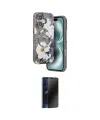 ieg™ iPhone 16 Kılıf Siluet Doku - Siyah 3D Antistatik Hayalet Cam Ekran Koruyucu