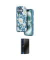 ieg™ iPhone 16 Kılıf Siluet Doku - Siyah 3D Antistatik Hayalet Cam Ekran Koruyucu
