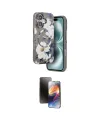ieg™ iPhone 16 Kılıf Siluet Doku - Siyah 3D Antistatik Mat Seramik Nano Ekran Koruyucu